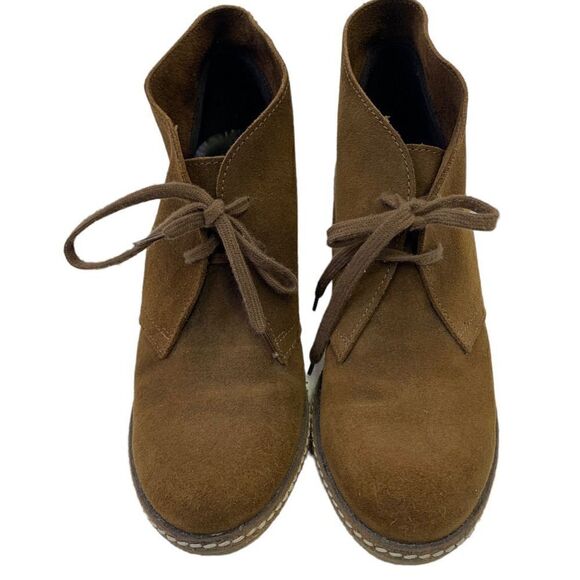 J Crew Brown Suede MacAlister Wedge Shoes Size 7 - Picture 2 of 7